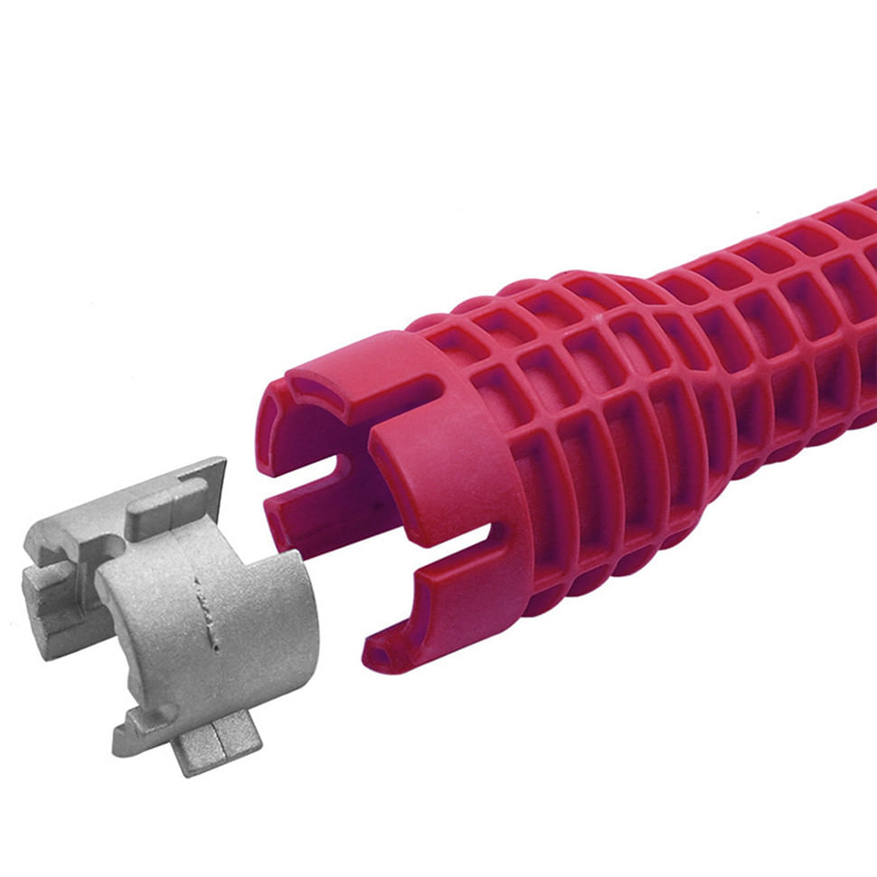 Cheie pentru conducte de apa, multifunctionala, ABS, instalare chuveta, 26x5.2 cm, Rosu — imaginea 5