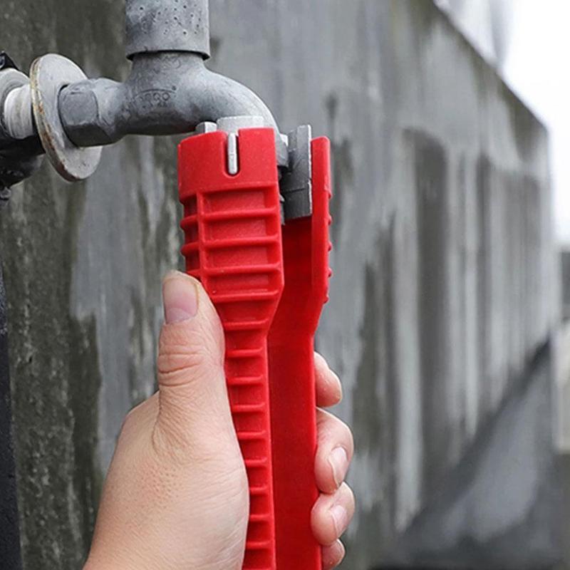Cheie multifunctionala pentru instalatii sanitare, tevi de apa, robinete, racorduri, rosie, MyStyle — imaginea 5