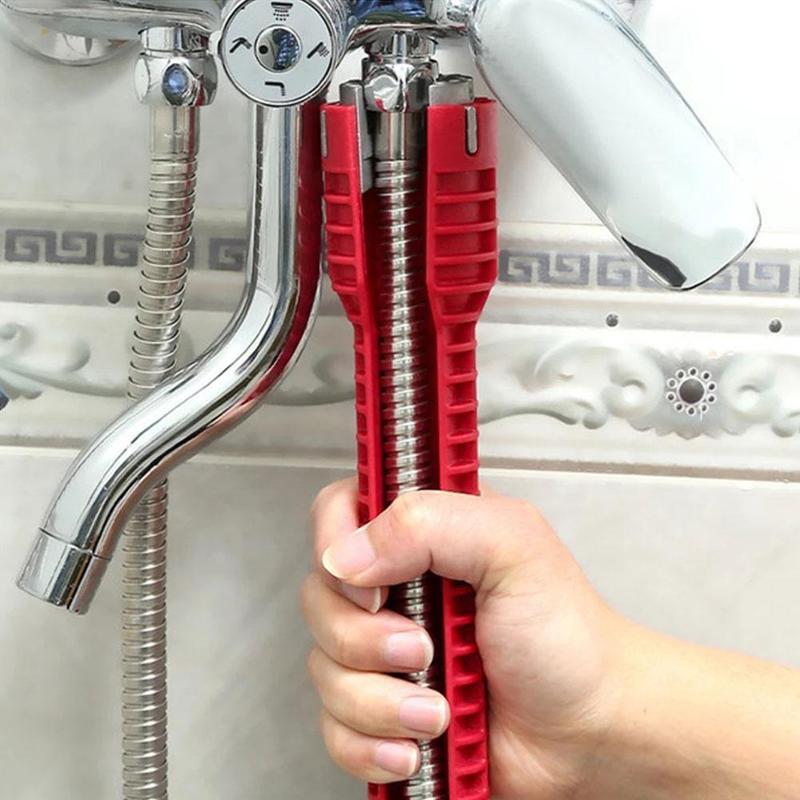 Cheie multifunctionala pentru instalatii sanitare, tevi de apa, robinete, racorduri, rosie, MyStyle — imaginea 8