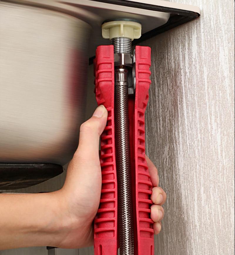 Cheie multifunctionala pentru instalatii sanitare, tevi de apa, robinete, racorduri, rosie, MyStyle — imaginea 9