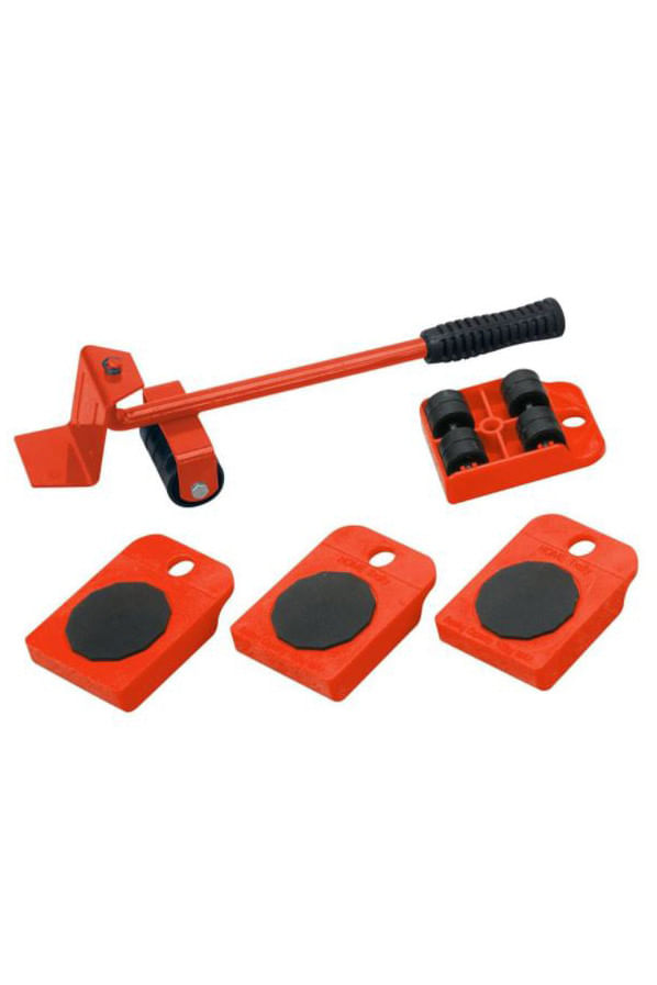 Set StrongPunch pentru mutat obliecte pana la 150 kg, 5 piese, cu 4 role a cate 8 roti si 1 cric pentru — imaginea 5