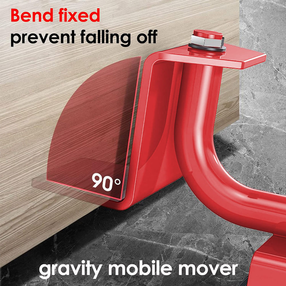Set transportat si ridicat mobila, cu role pentru ridicat si mutat obiecte grele, maxim 150 kg, Rosu — imaginea 5
