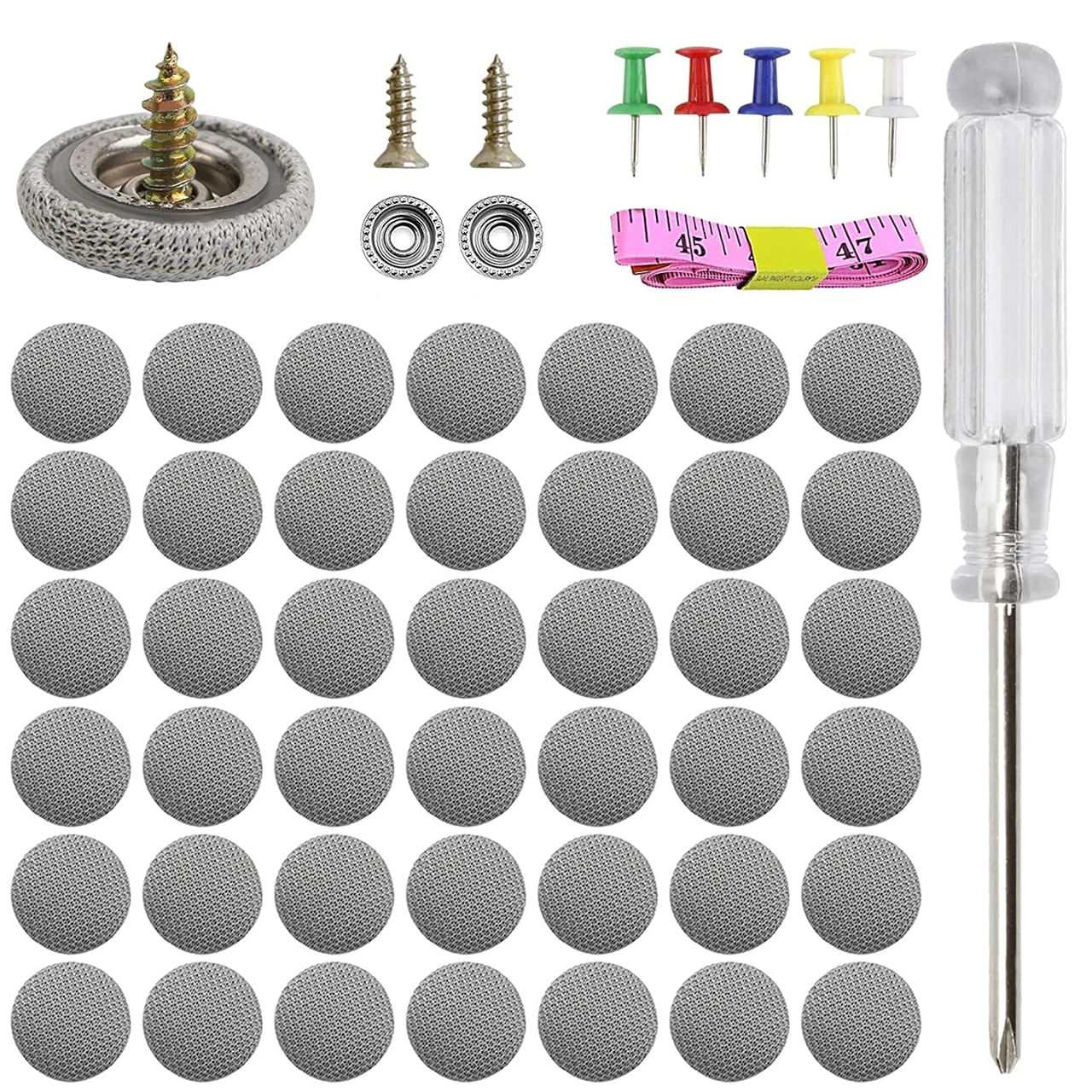 Kit 70 capse, pentru reparatia plafonului auto, compatibil Audi, Opel, BMW, VW, GRI