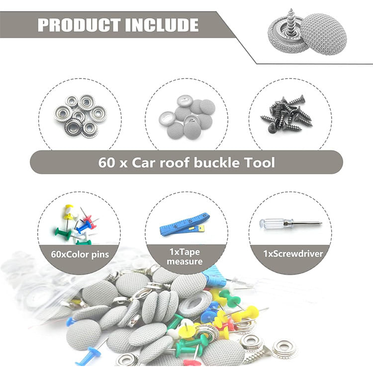 Kit reparare plafon auto, 60 bucati, cu scule incluse - 2 | YEO
