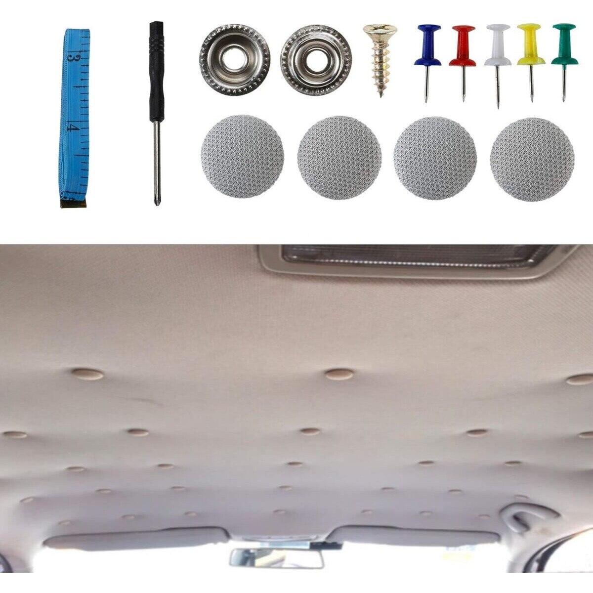 Set Reparatie Plafon Auto cu 30 Butoni pentru Tapiserie - Gri - 1 | YEO