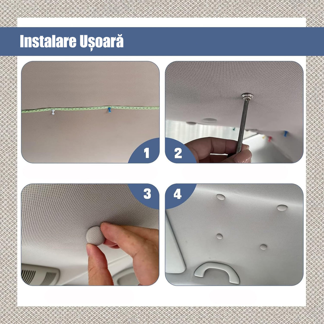 Set Reparatie Plafon Auto cu 30 Butoni pentru Tapiserie - Negru - 5 | YEO
