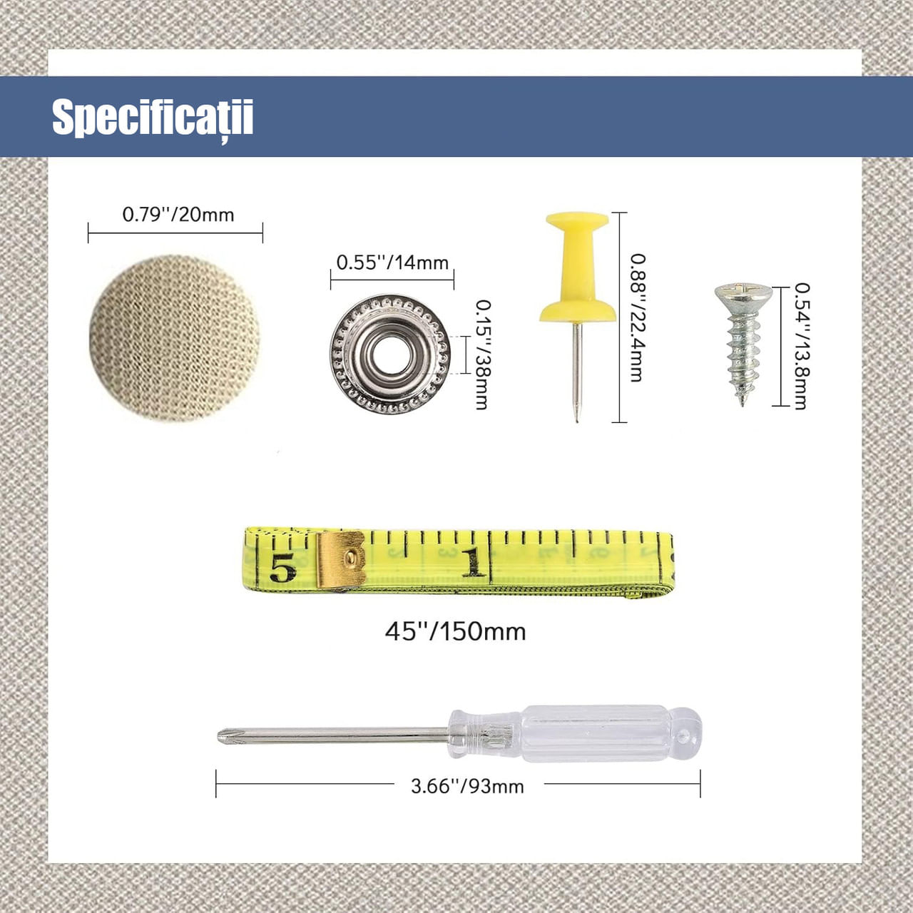 Set Reparatie Plafon Auto pentru Tapiseria Plafonului Desprinsa - Bej - 5 | YEO