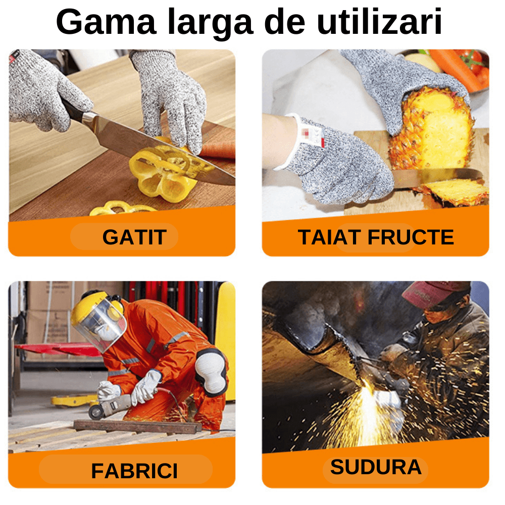 Manusi Profesionale de Protectie Anti-Taiere, HPPE, Gradul 5 de Protective, Pentru Bucatarie, Macelarie, - imagine 2