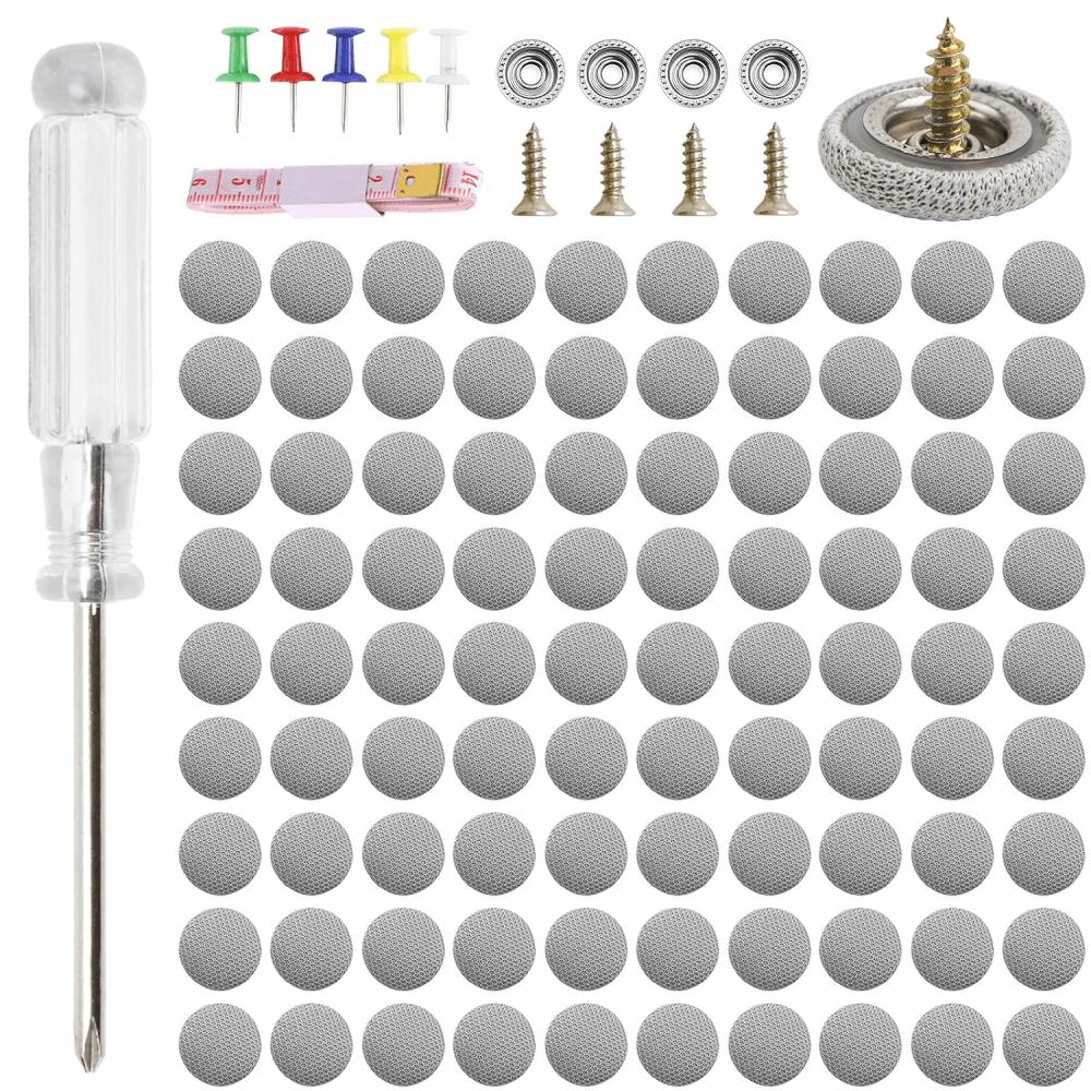 Kit 90 Gri Capse, Surubelnita, Banda de masura, Ace colorate, Pentru reparatia plafonului auto