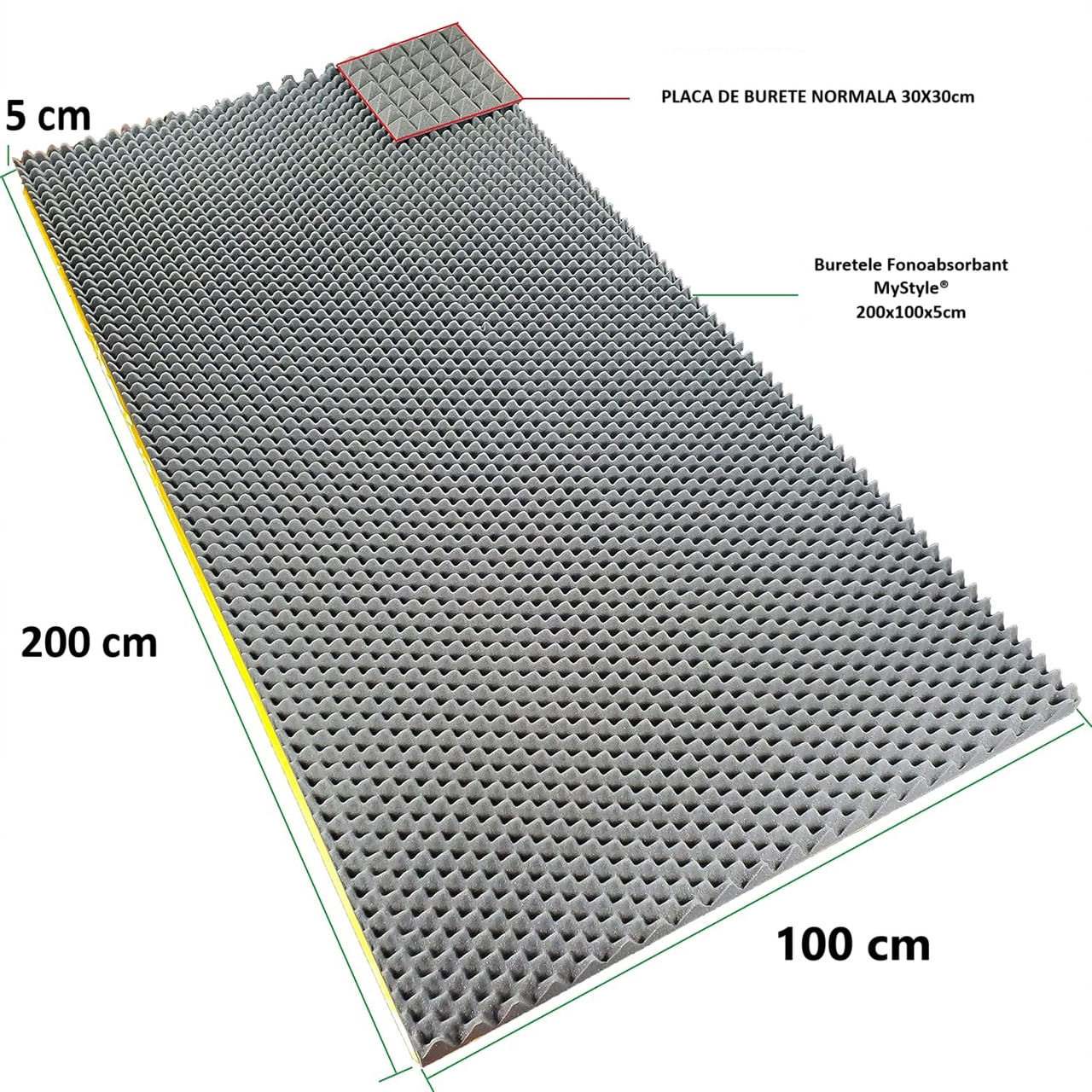 Burete Fonoabsorbant Cofrat Adezivat 200x100 cm cu Grosime de 5 cm  Solutia Ideala pentru izolatie acustica - 4 | YEO