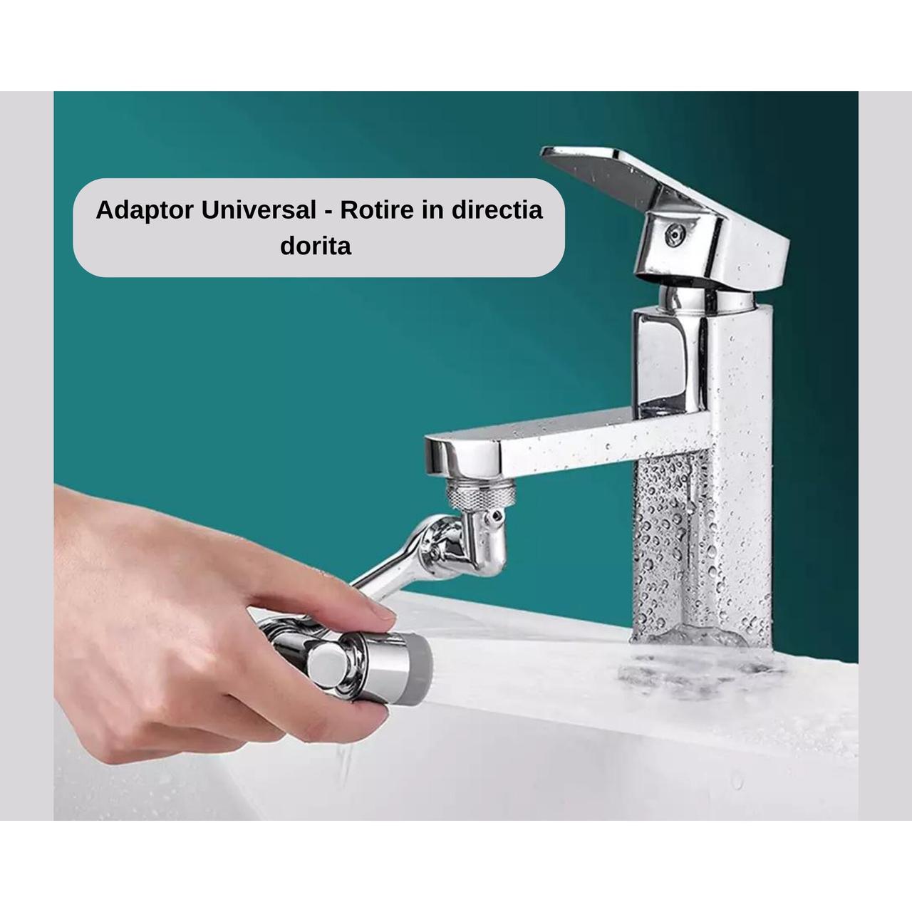 Extensie Robinet Rotativa, Adaptor Apa Baterie, Universal, Rotatie de 1080 , Functie de Economisire a Apei — imaginea 4