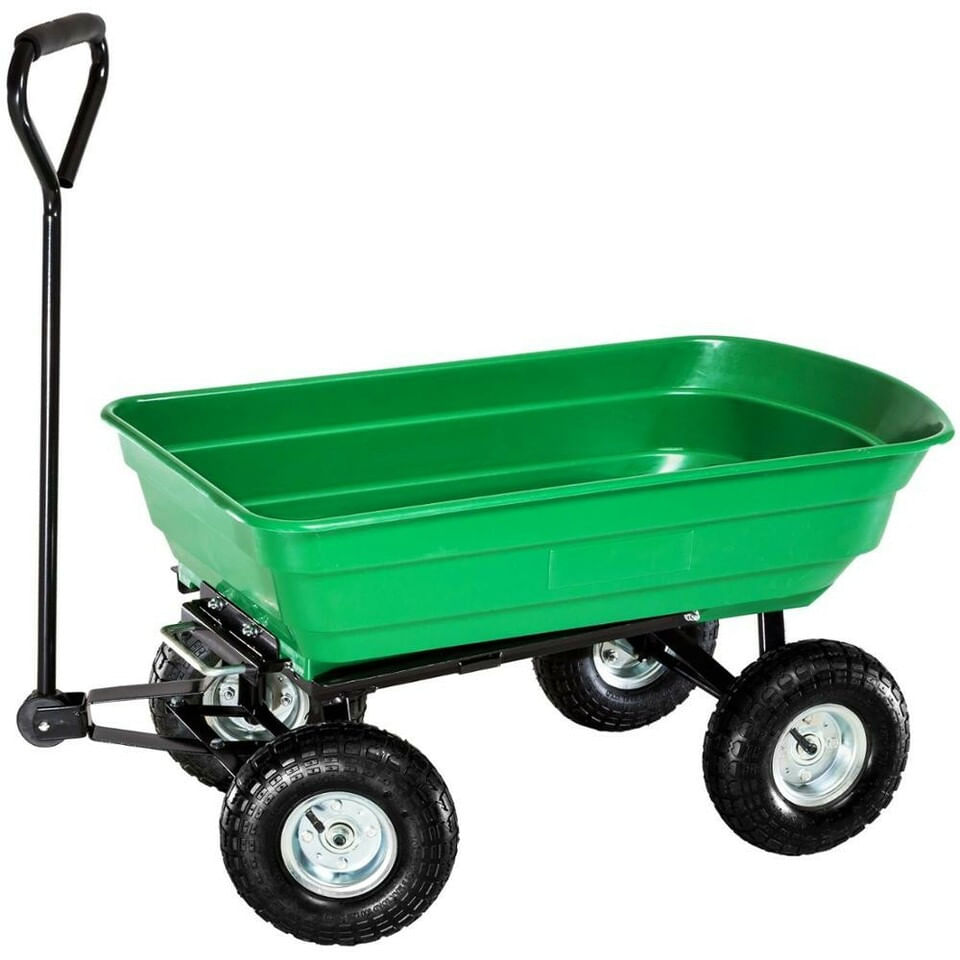 Carucior de gradina, sarcina maxima 300 kg, cupa rabatabila, maner lung cu burete antiderapant, — imaginea 4