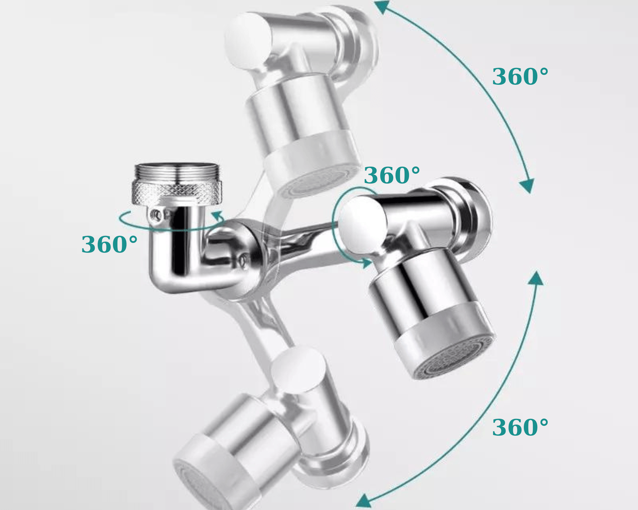 Extensie Robinet Rotativa, Adaptor Apa Baterie, Universal, Rotatie de 1080 , Functie de Economisire a Apei, — imaginea 8
