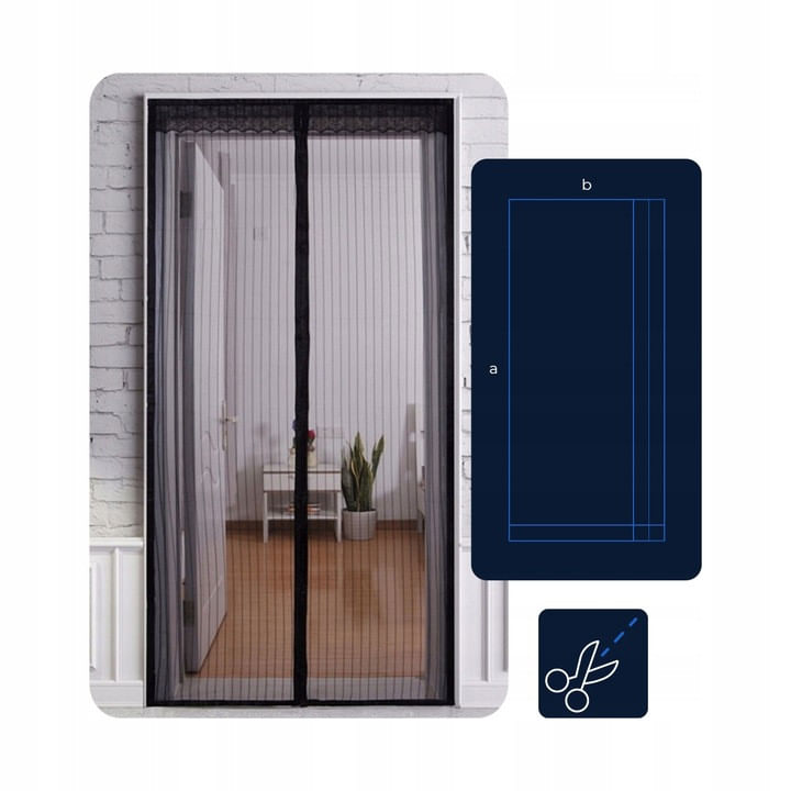 Plasa anti-insecte, cu inchidere magnetica, latime 80-100cm, inaltime 210-220cm, negru - 5 | YEO