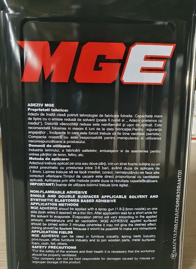 Adeziv Profesional pentru Tapiterie si Burete Acustic  Solutia Ideala in Bidon de 3 Litri - 2 | YEO