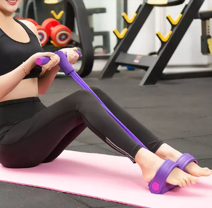 Extensor elastic Multifunctional , pentru Tonifiere Abdomen, Brate, Piept, Picioare, portabil, Violet - imagine 2