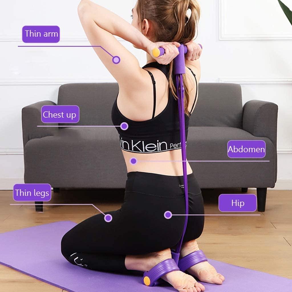 Extensor elastic Multifunctional , pentru Tonifiere Abdomen, Brate, Piept, Picioare, portabil, Violet - imagine 4
