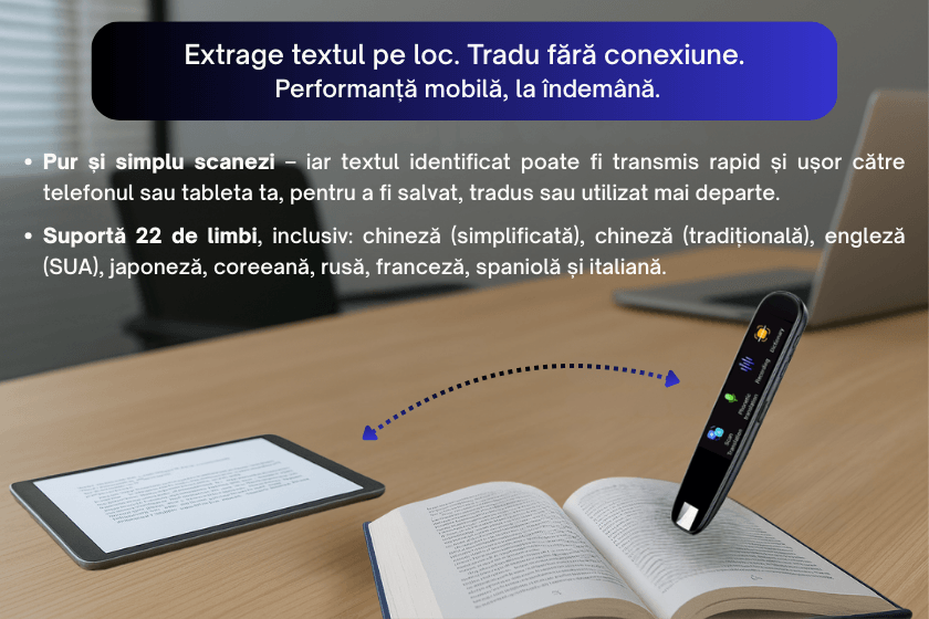 Traducator CLC SmartGear 2in1: vocal/text, 112 limbi, ecran touch, WiFi, BT, offline, OCR, MP3, reportofon, calatorii