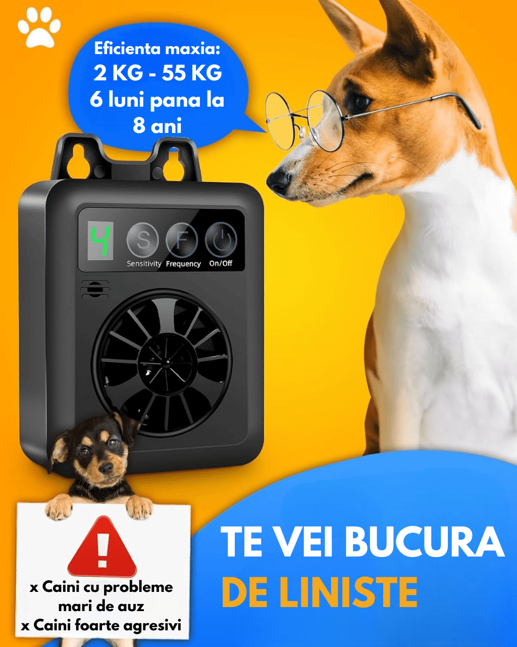 Dispozitiv Profesional Anti-Latrat, Ultrasonic, 4 trepte de intensitate, Incarcare USB, Pentru Interior/Exterior - 4 | YEO