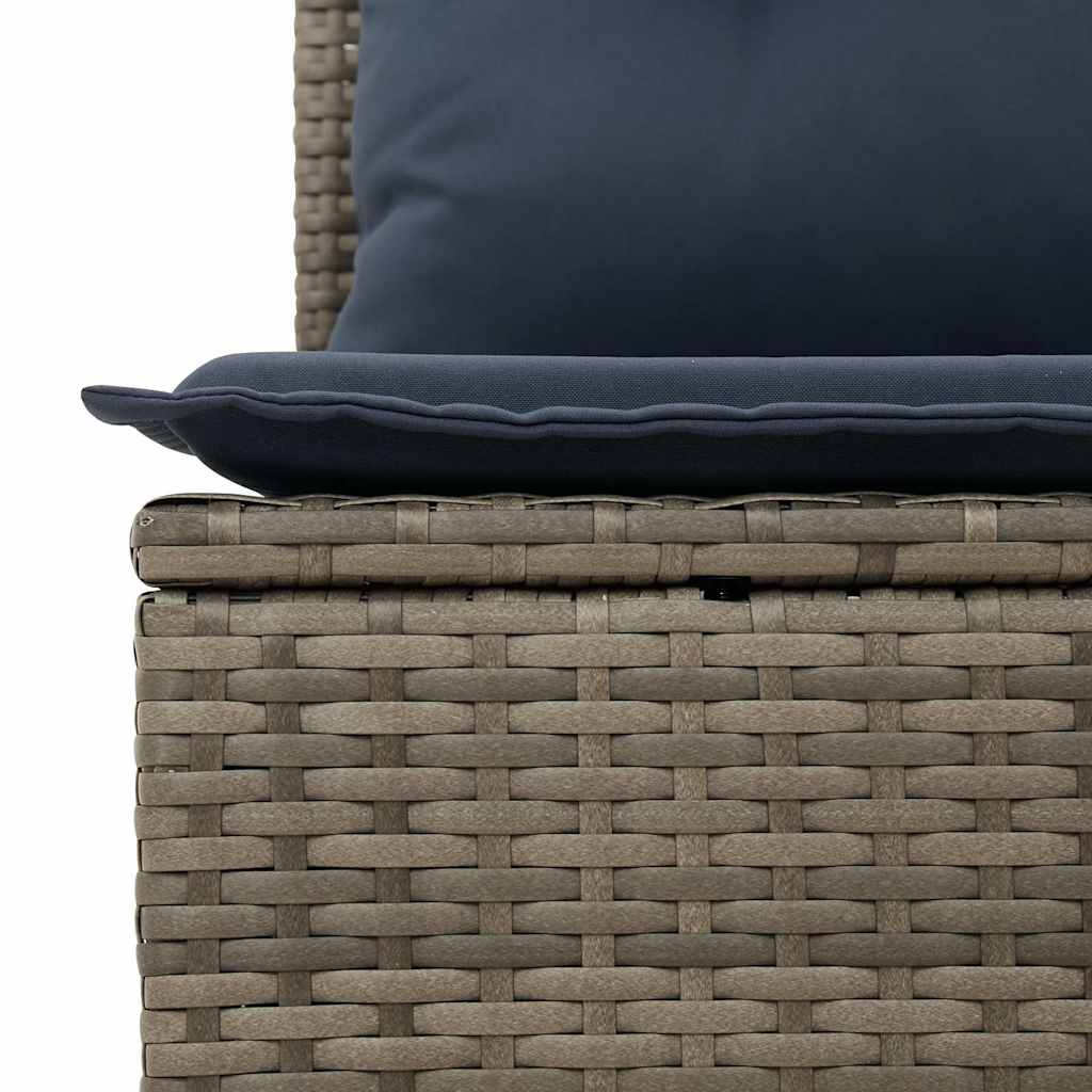 Set mobilier gradina cu perne, 6 piese, gri, poliratan — imaginea 13
