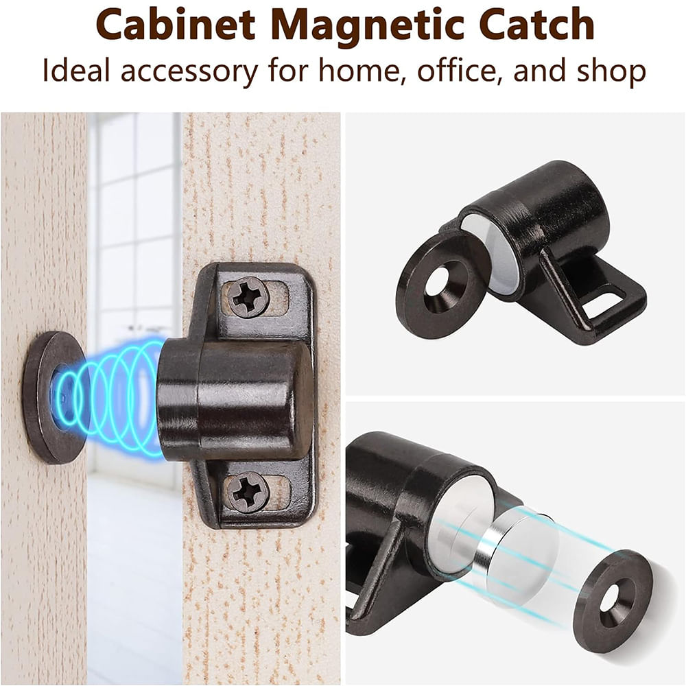 Set 2 incuietori magnetice pentru mobila, pentru incuietorile usilor dulapurilor de pantofi, Magnet puternic neodim