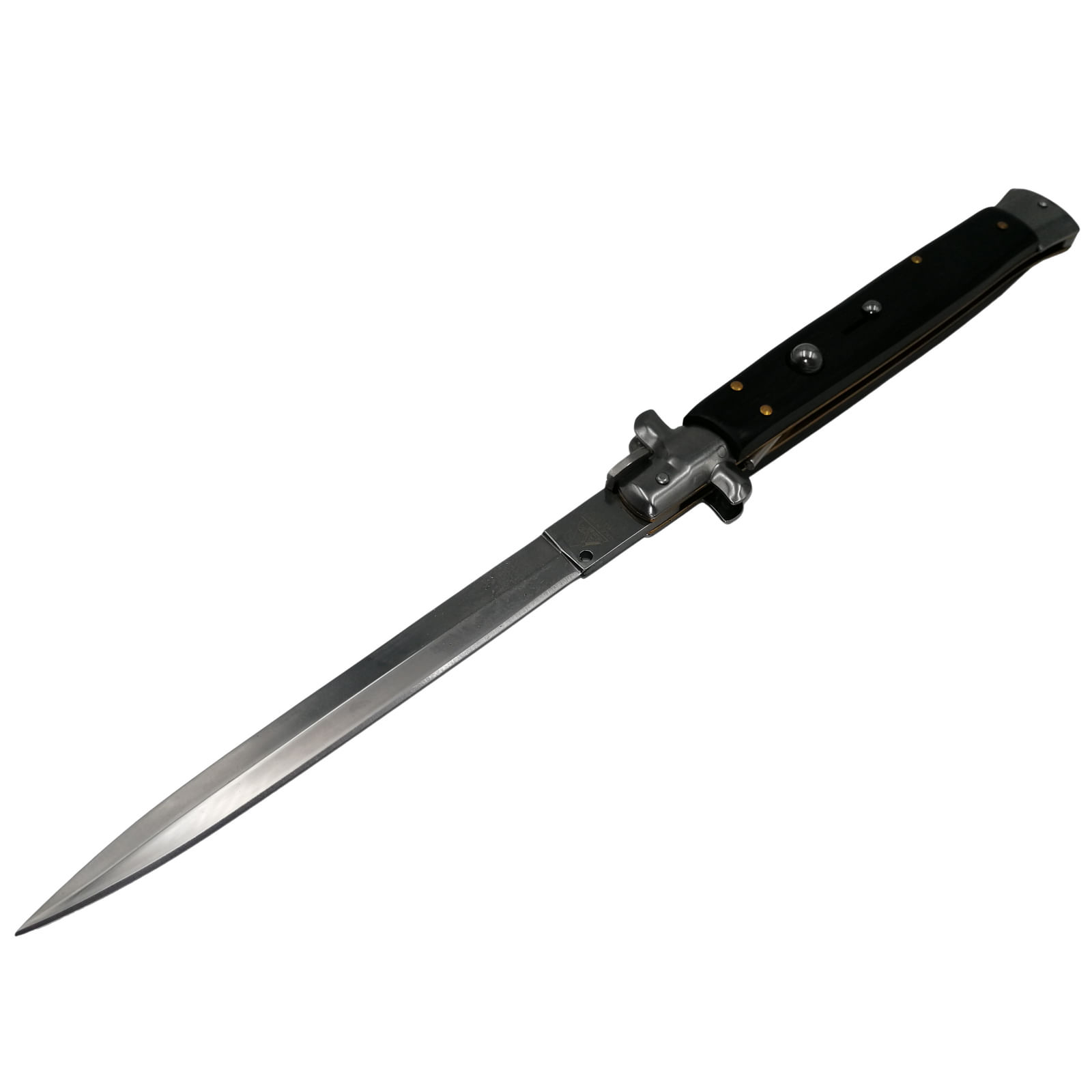 Briceag automat, Italian Blade, Stiletto, otel inoxidabil, negru