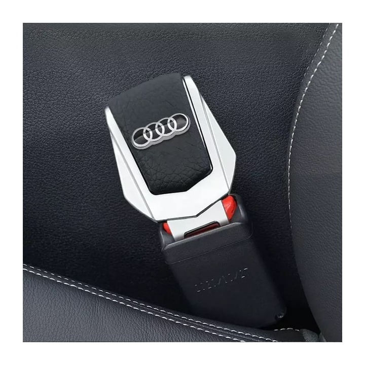 Set 2x Adaptoare Centura Siguranta Falsa MRG M1089,Piele Chrome Audi - 1 | YEO