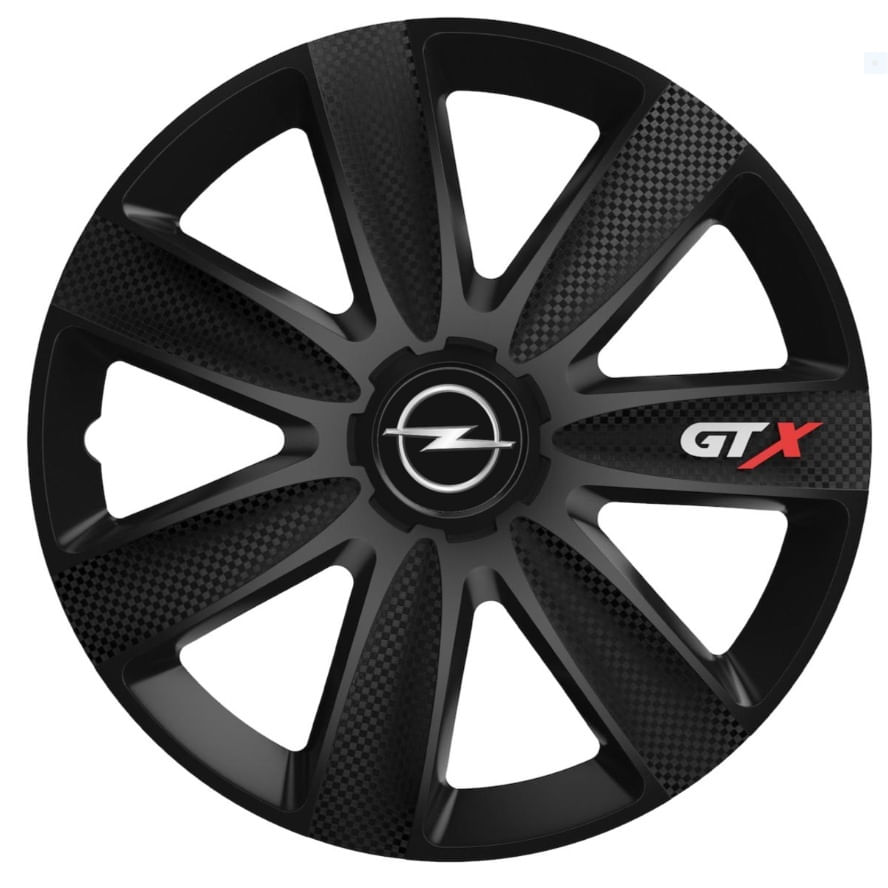 Set 4 Capace Roti GTX Negru Carbon R17, pentru Opel