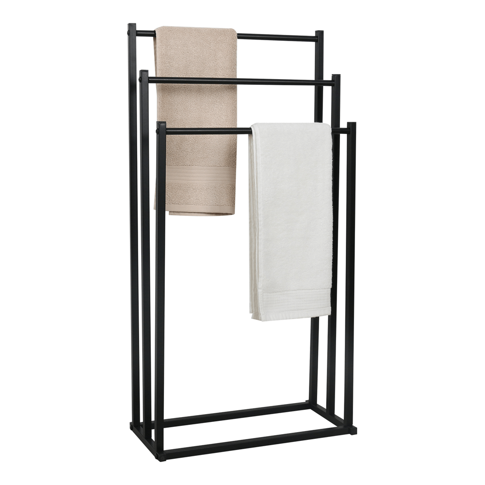 Suport pentru prosoape, negru, POLDO - 3 | YEO