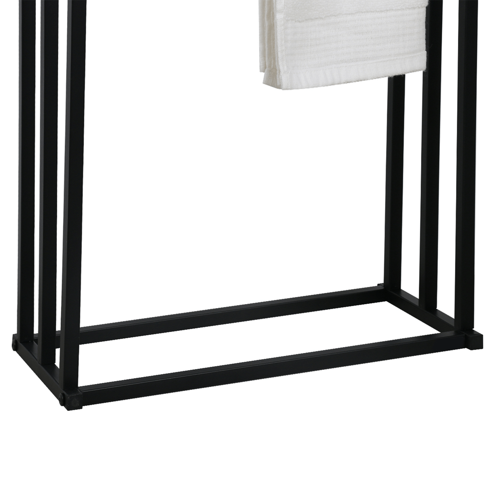 Suport pentru prosoape, negru, POLDO - 4 | YEO