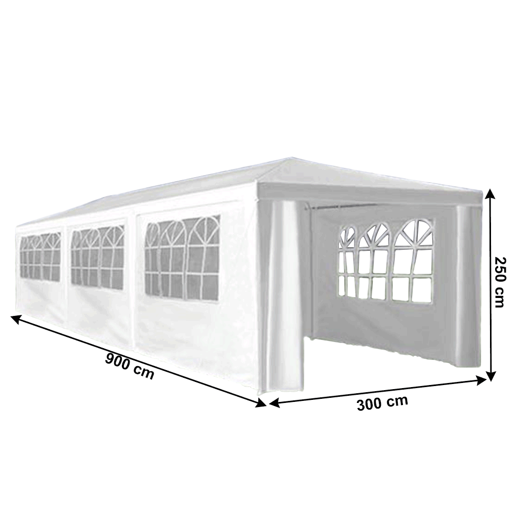 Cort de petrecere de gradina, alb, 3x9 m, TEKNO NEW TIP 3 + 8 fete - 2 | YEO