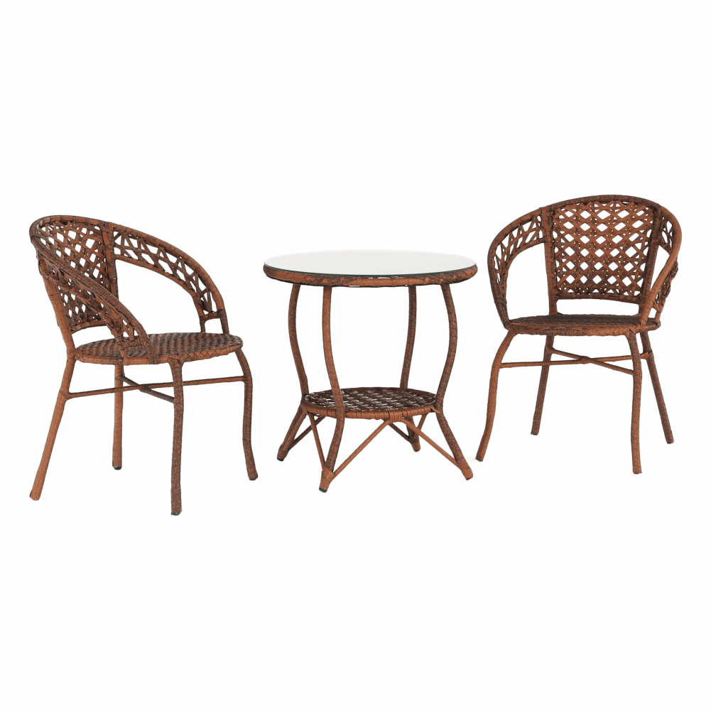 Set de gradina din rattan  1 + 2 maro JARUB