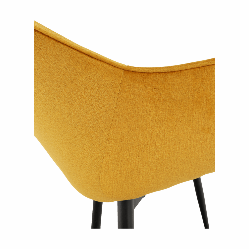 Fotoliu de design, material textil Velvet galben, FEDRIS — imaginea 2