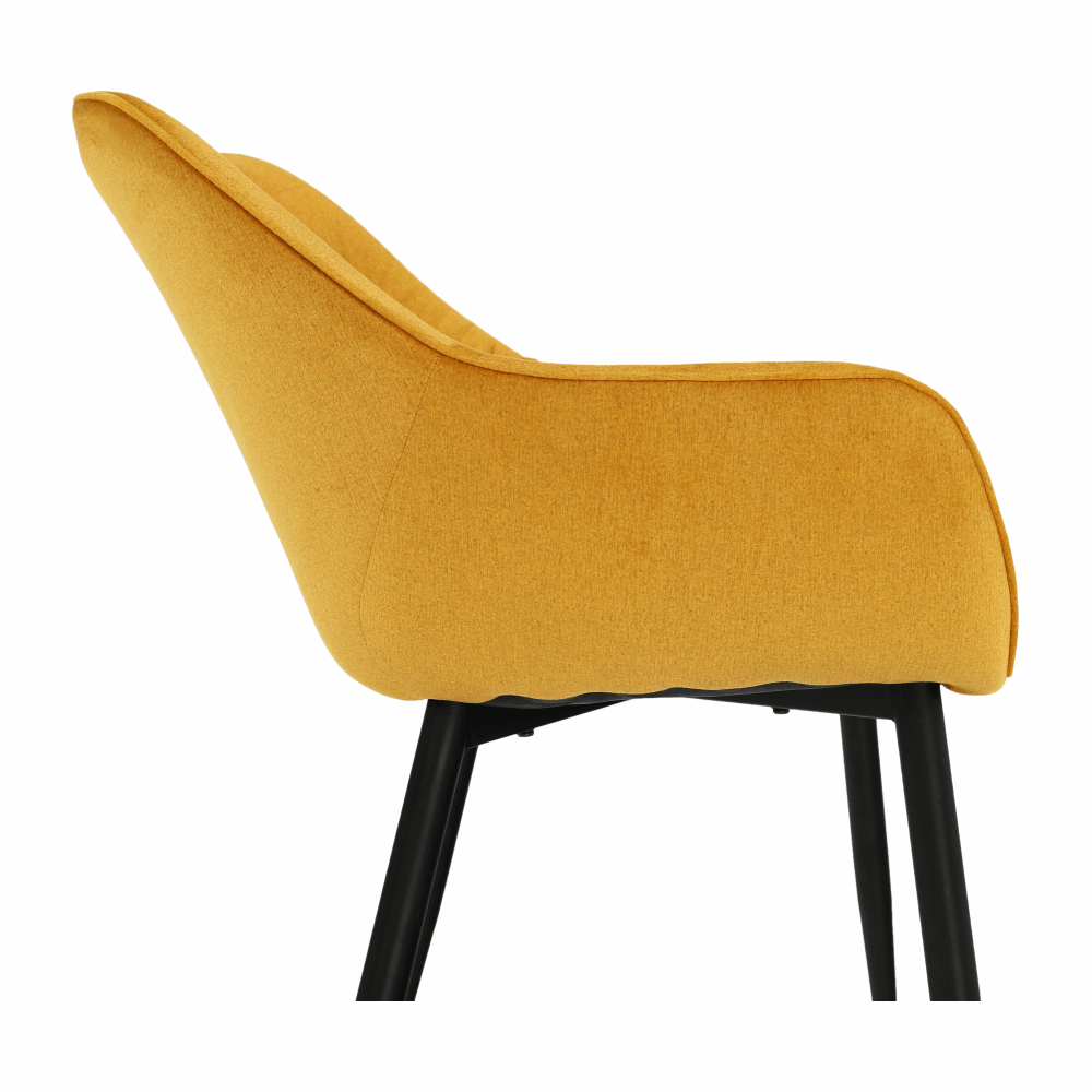 Fotoliu de design, material textil Velvet galben, FEDRIS — imaginea 4