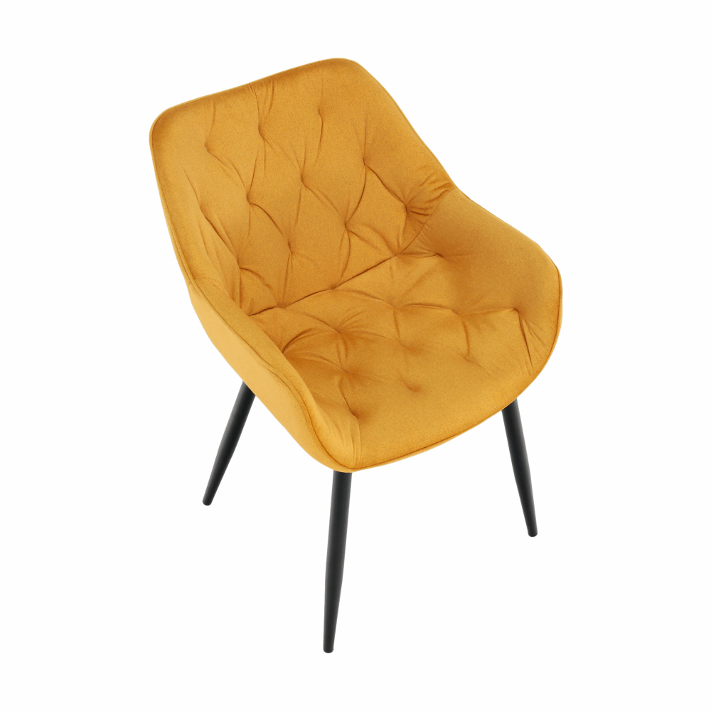 Fotoliu de design, material textil Velvet galben, FEDRIS — imaginea 5