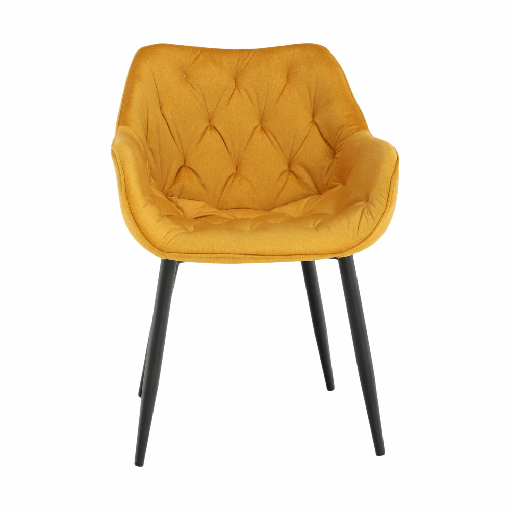 Fotoliu de design, material textil Velvet galben, FEDRIS — imaginea 7