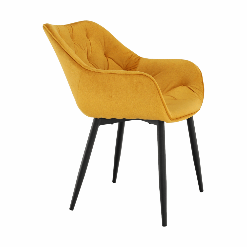 Fotoliu de design, material textil Velvet galben, FEDRIS — imaginea 9