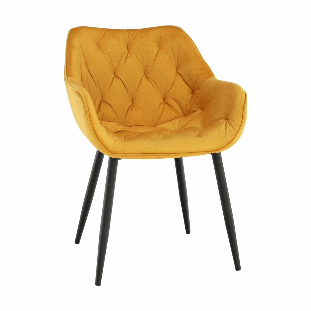 Fotoliu de design, material textil Velvet galben, FEDRIS — imaginea 10