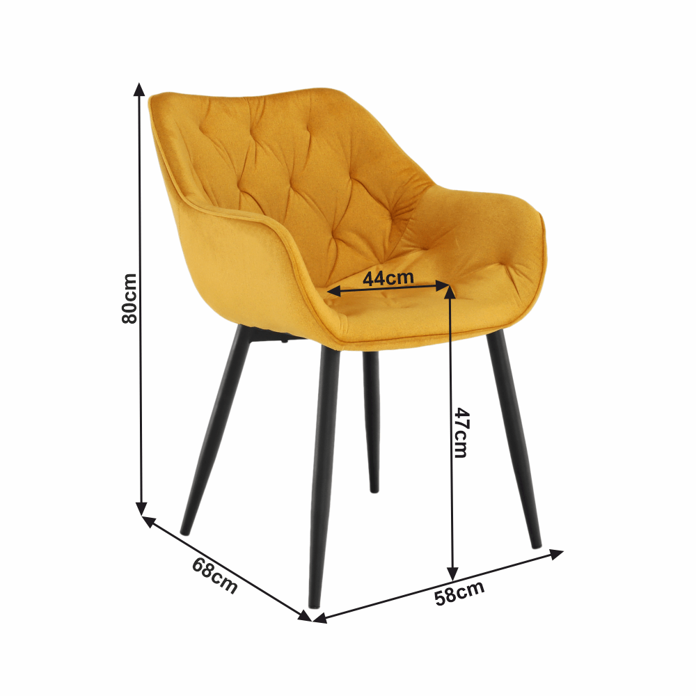 Fotoliu de design, material textil Velvet galben, FEDRIS — imaginea 17