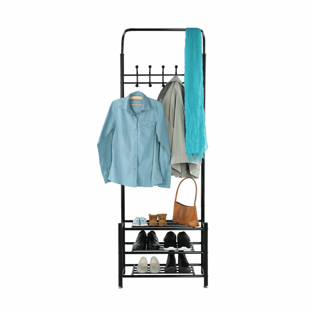 Cuier cu dulap pt. incaltaminte, metal negru, BARNUM - 1 | YEO