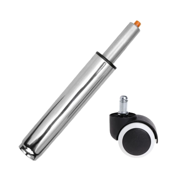 Set rotita universala cauciuc si cilindru piston, gaz, pentru scaune birou, argintiu, 35 cm — imaginea 3