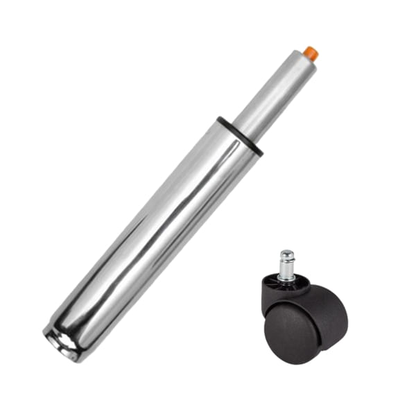 Set rola universala Ø11 mm, PVC si cilindru piston, gaz, pentru scaune birou, argintiu, 35 cm — imaginea 5