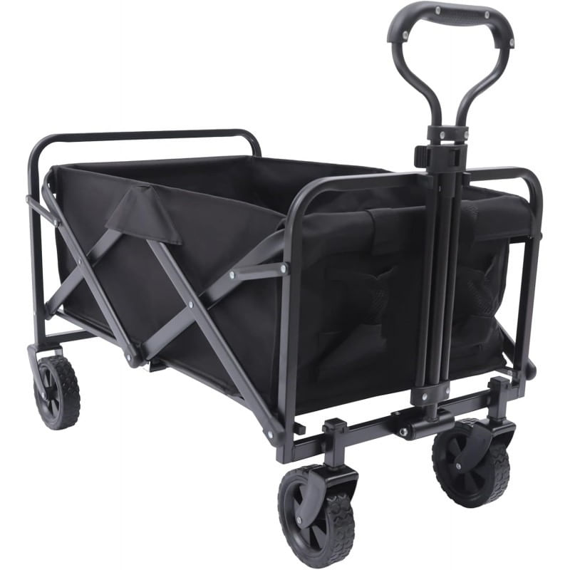 Carucior de gradina pentru transport, pliabil, metalic, negru, JollyMag, AR07CZ, 72x47x68-87cm — imaginea 2