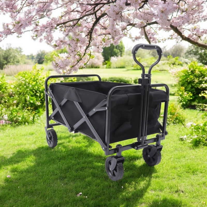 Carucior de gradina pentru transport, pliabil, metalic, negru, JollyMag, AR07CZ, 72x47x68-87cm — imaginea 5