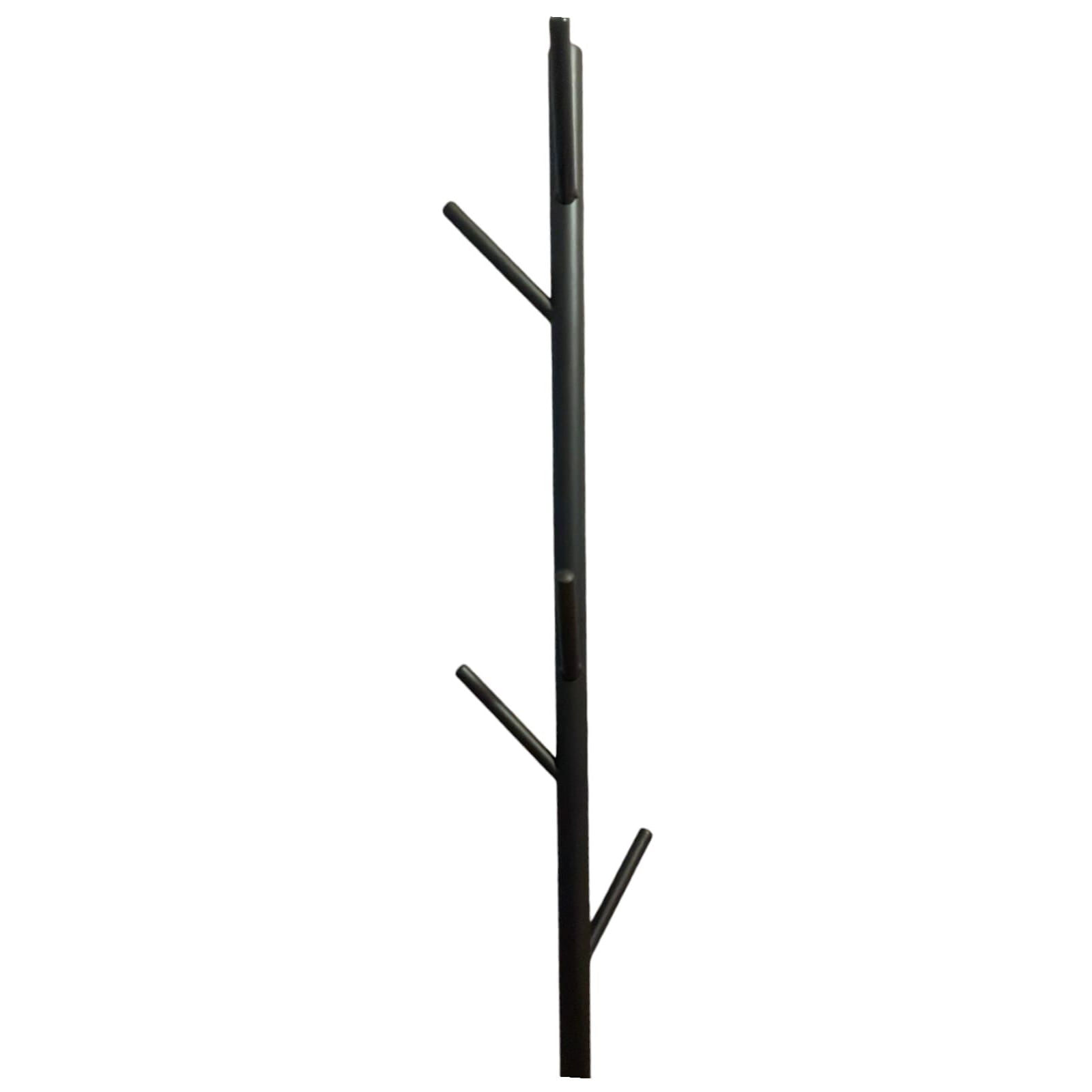 Suport haine, palarii, genti, cu 7 carlige, suport marmura, negru, metal, 170cm — imaginea 4