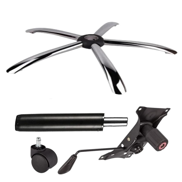 Set placuta balans metalica 22 cm x 15 cm, baza 60 cm, rola universala Ø11 si cilindru piston, gaz, pentru scaune birou — imaginea 7