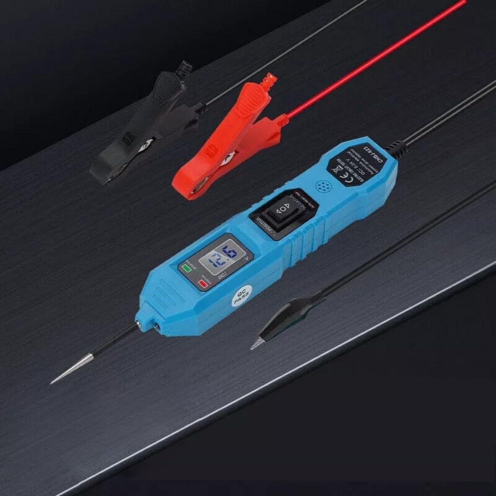 Tester Tensiune Auto Circuite Electrice Techstar® 823, 6-24V cu Afisaj LCD, LED, Clesti si Sonda Otel Inoxidabil