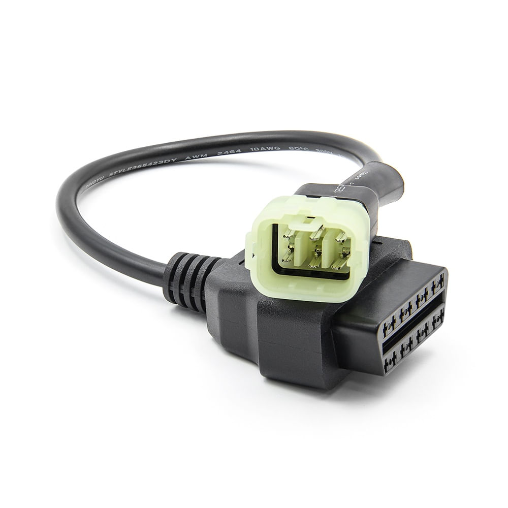 Cablu Adaptor Motociclete KTM, 6-pin, verde, femela catre OBD-II 16-pin femela, pentru diagnoza ECU cu TuneECU - 2 | YEO