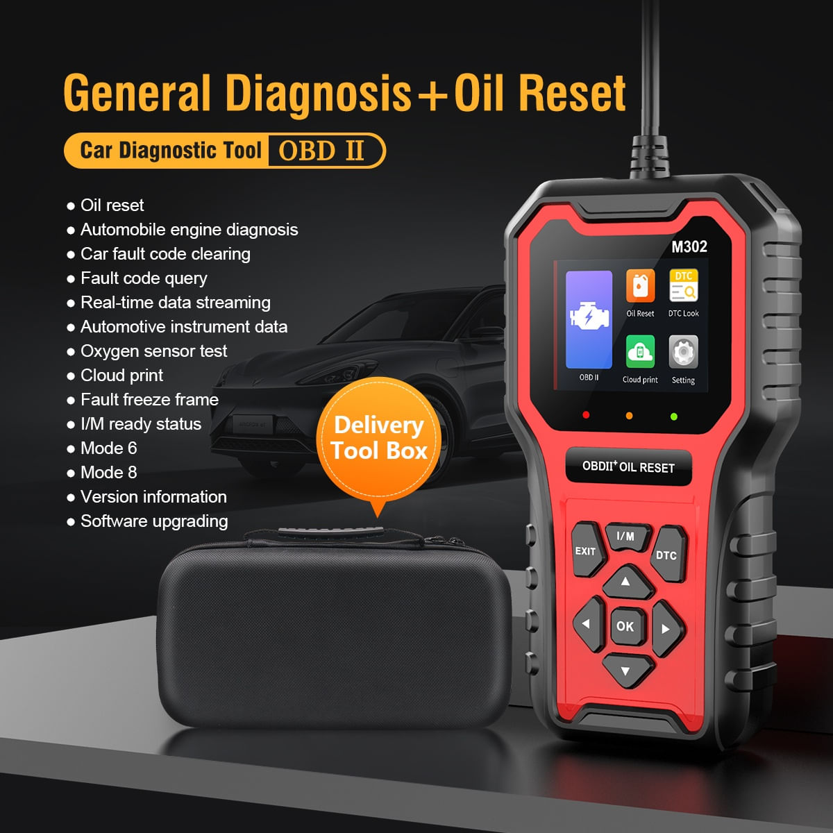 Tester Diagnoza Auto Techstar M302, OBD II, Resetare Oil Service, Live Data, Test senzor O2, Printare cloud cod QR - imagine 9