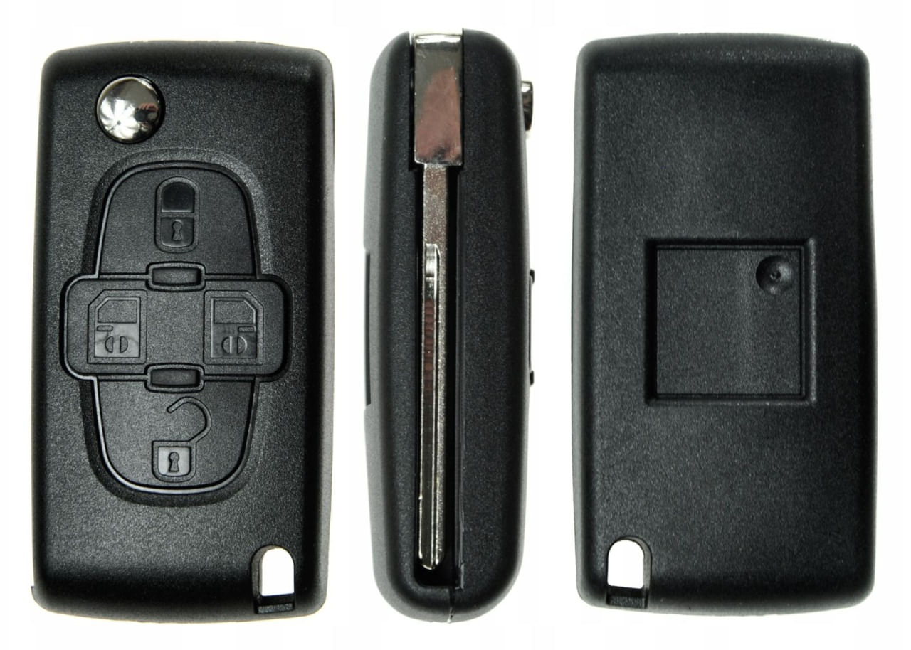 Carcasa cheie briceag Techstar cu 4 butoane pentru Peugeot 1007 – model flip compatibil BRE2247 - 2 | YEO